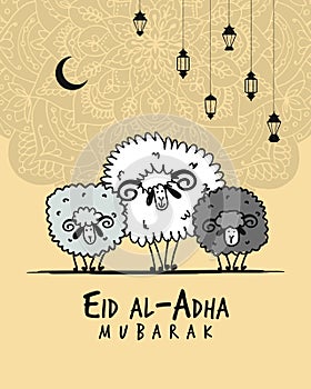 Muslim holiday Eid al-Adha, card for your design