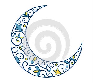 Muslim Holiday Ramadan Kareem Crescent Moon Ornament Icon Sign I