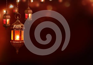 Muslim Holidays.Eid-Ul-Adha festival celebration.Arabic Ramadan Lantern .Decoration lamp photo