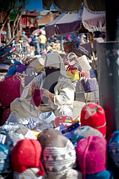 Muslim lady selling her wares
