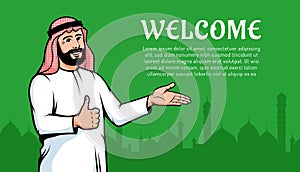 Muslim man Arab welcomes to his country