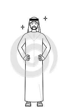 Muslim Man with his hands on his hips