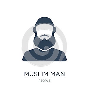 muslim man icon in trendy design style. muslim man icon isolated on white background. muslim man vector icon simple and modern