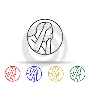 Muslim man prayer salah multi color icon. Simple thin line, outline vector of prayer icons for ui and ux, website or mobile