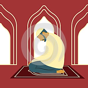 Muslim man praying to God