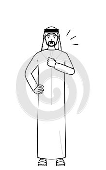 Muslim Man tapping his chest