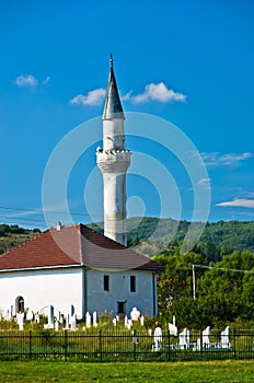 Muslim mosque with graveyard at PeÃÂ¡ter higland photo