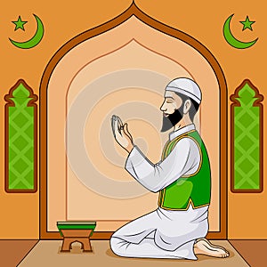 Muslim offering namaaz on Eid