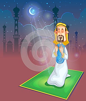 Muslim offering namaaz on Eid