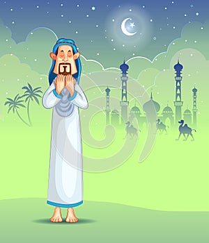 Muslim offering namaaz on Eid