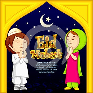 Muslim offering namaaz for Eid