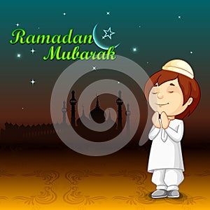 Muslim offering namaaz for Eid photo