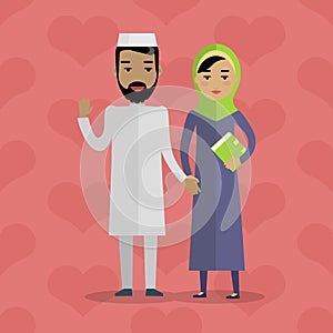 Muslim People. Arabian Family. Arabic Husband Wife photo