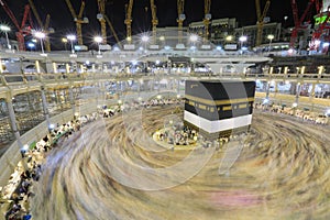 Muslim pilgrims from all around the world doing tawaf photo