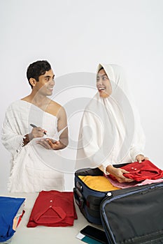 Muslim pilgrims wife and husband hajj and umrah