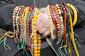 Muslim with prayer beads