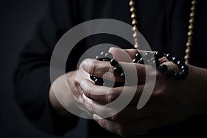 Muslim prayer hands ritual. Generate Ai