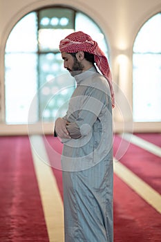 muslim prayer inside the mosque