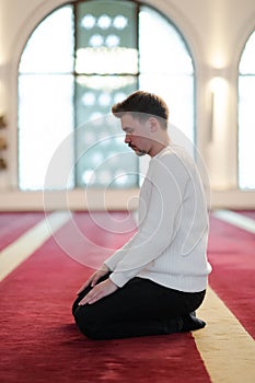 muslim prayer inside the mosque