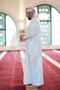 muslim prayer inside the mosque