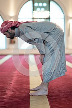 muslim prayer inside the mosque