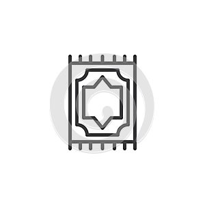 Muslim Prayer Rug line icon