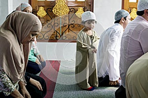 Muslim praying at the mosque