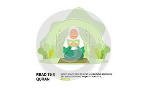 Muslim praying to Allah and islamic ramadan kareem Illustration logo