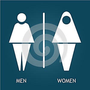 Muslim Restroom male and female sign  illustration