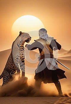 Muslim warriors with desert guards