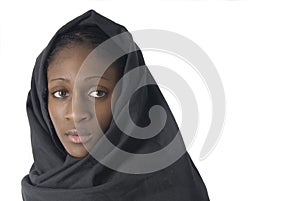 Muslim woman with black veil