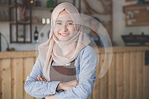 Muslim woman entrepreneur concept