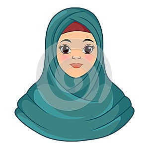 Muslim woman,girl illustration .Hijab woman .