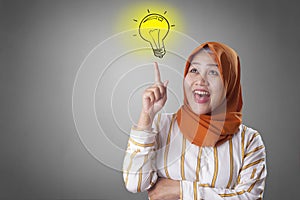 Muslim Woman Having Bright Idea