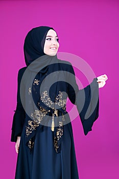 Muslim woman with hijab in modern dress