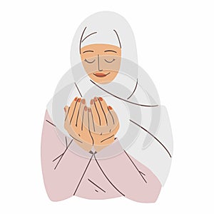 muslim woman praying illustration