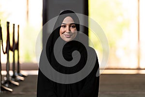 Muslim Woman Praying at the Mosque