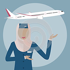 Muslim Woman Stewardess