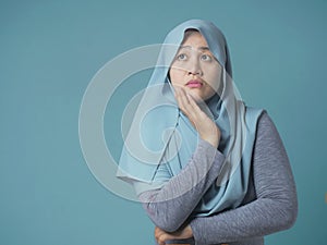 Muslim Woman Thinking Something