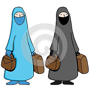 Muslim Woman Wearing Burka photo