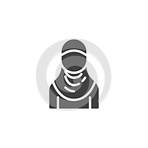 Muslim woman wearing Hijab vector icon