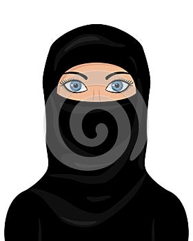 Muslim Woman Wearing a Niqab