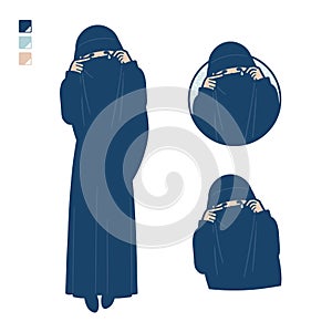 A muslim woman wearing a niqab with cry images