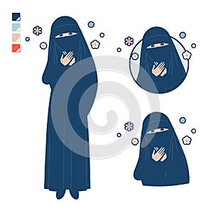 A muslim woman wearing a niqab with Rest images