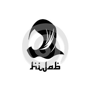 Muslimah hijab Logo template  illustration design