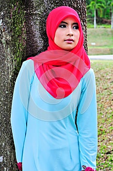 Muslimah lady wear blouse and hijab