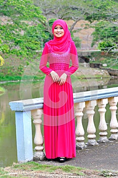 Muslimah lady wear blouse and hijab
