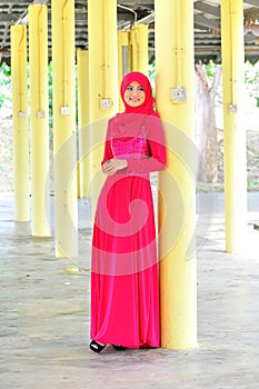 Muslimah lady wear blouse and hijab