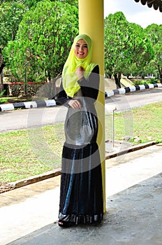 Muslimah lady wear blouse and hijab