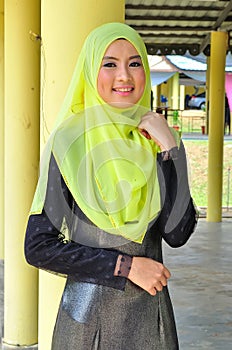 Muslimah lady wear blouse and hijab
